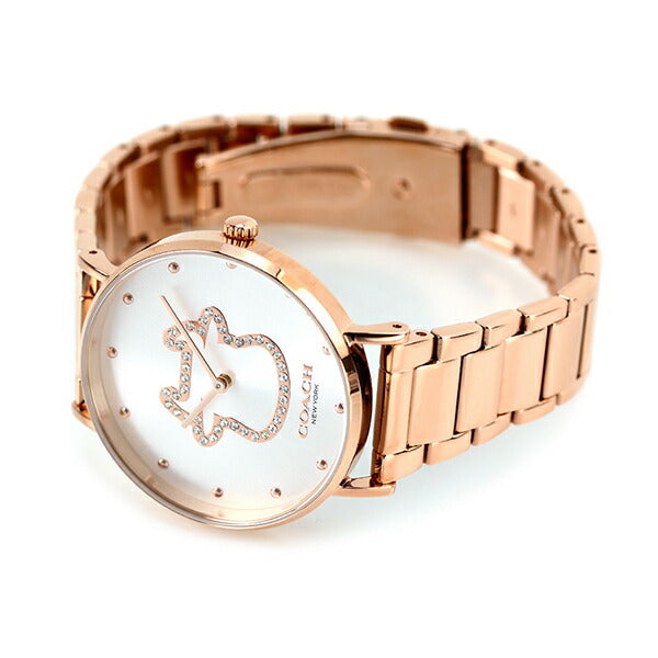 Coach Perry Quartz Silver Dial Rose Gold Tone Steel Women's Watch - 14503708
