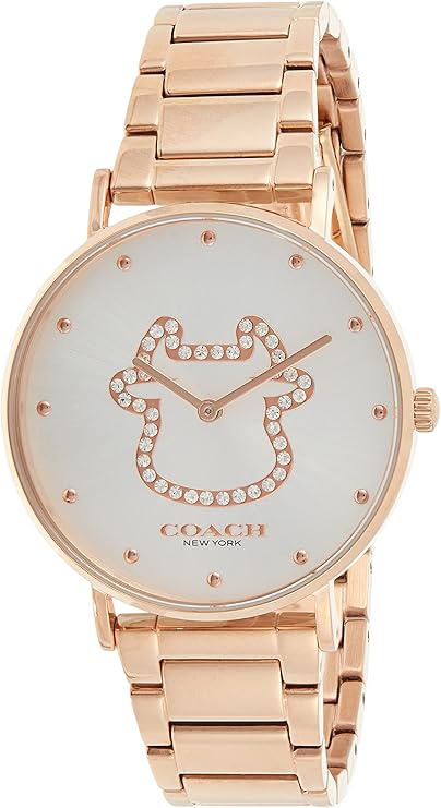 Coach Perry Quartz Silver Dial Rose Gold Tone Steel Women's Watch - 14503708