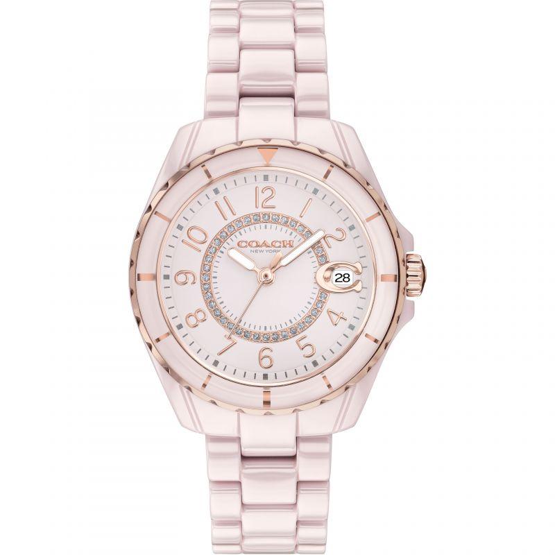 Coach Preston Pink Blush Ceramic Bracelet Women's Watch 14503463