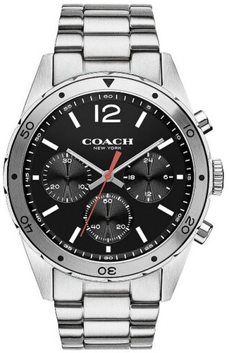 COACH SULLIVAN CHRONOGRAPH BLACK DIAL SILVER STEEL MEN'S WATCH - 14602034