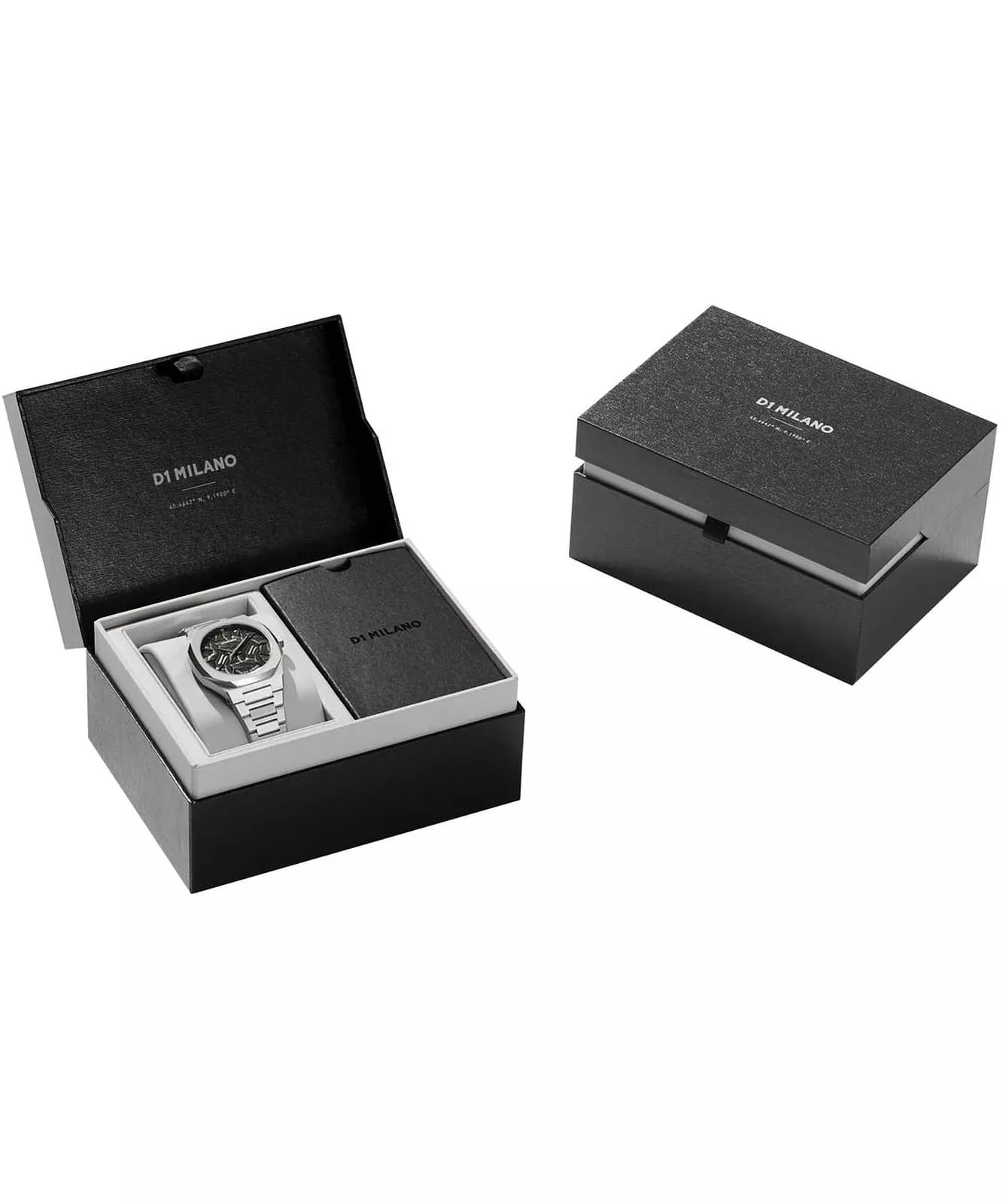 D1 Milano Ultra Thin Ashfield watch in presentation box with accessories