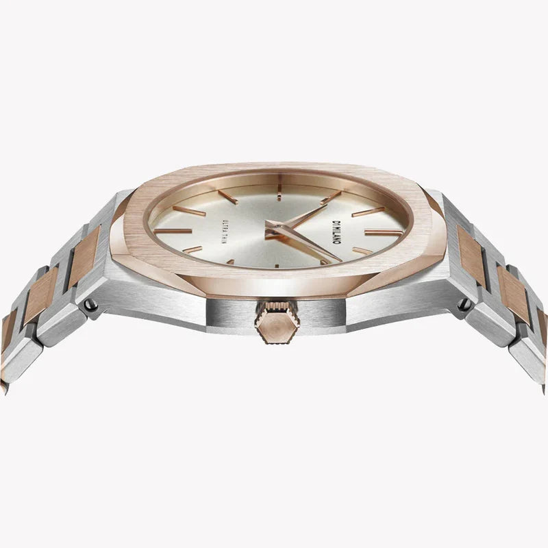 D1 MILANO Stainless Steel Silver & Rose Gold Unisex Watch - UTBJ01