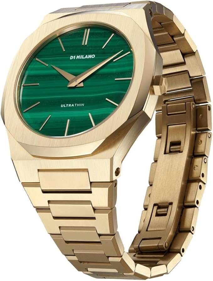 D1 Milano Ultra Thin Bracelet Green Dial Golden Watch - UTBJ30