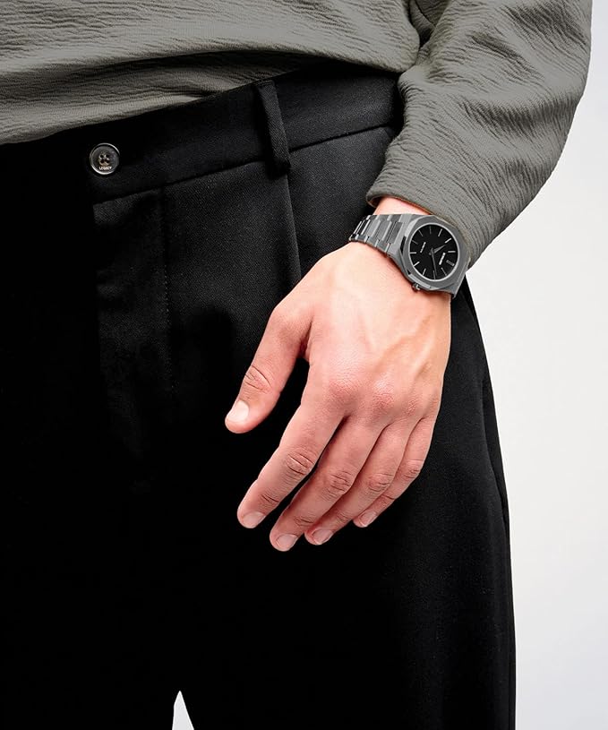 D1 Milano Ultra Thin 40mm watch worn on wrist with black dial