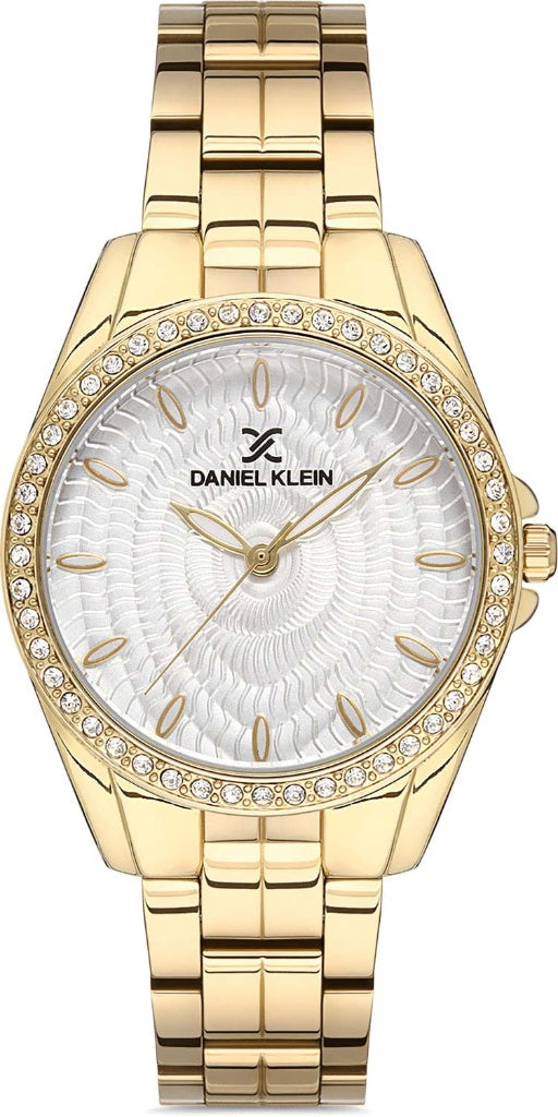 Daniel Klein Elite gold women's watch with ivory dial and crystal bezel