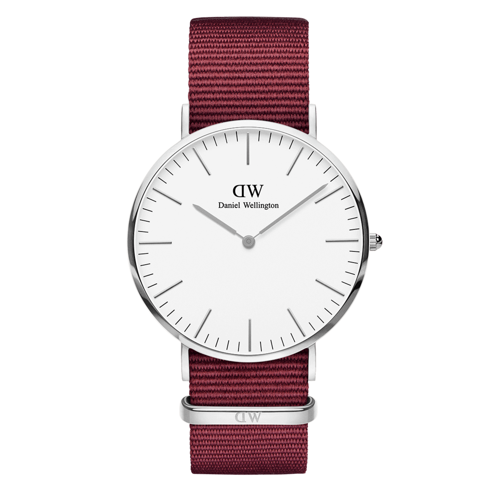 Daniel Wellington Classic, Quartz Movement, Analog Display, Red Nylon Strap Unisex Watch -DW00100268