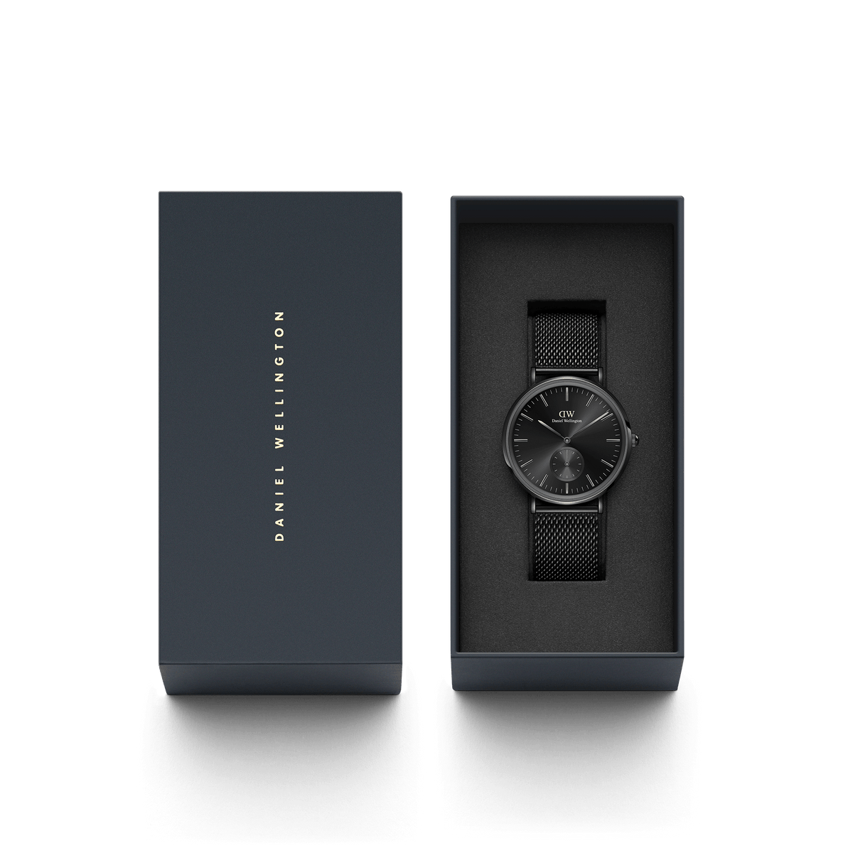 Daniel Wellington Ashfield Onyx watch in branded presentation box