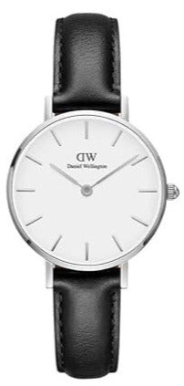 Daniel Wellington Classic Petite Sheffield white dial watch with black leather strap