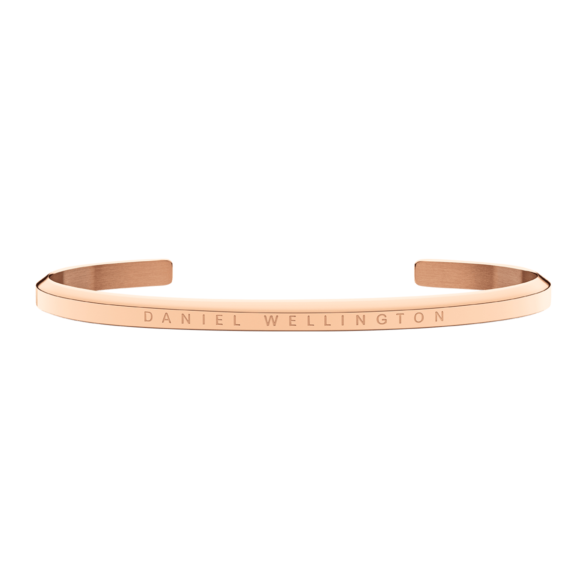 Daniel Wellington Classic rose gold cuff bracelet displayed flat
