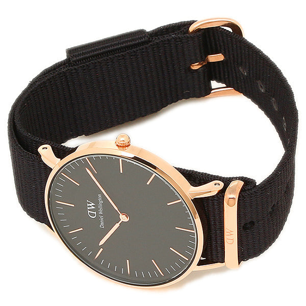 Daniel Wellington Cornwall 36mm Black Dial Black Nato Strap Gold Watch - DW00100150