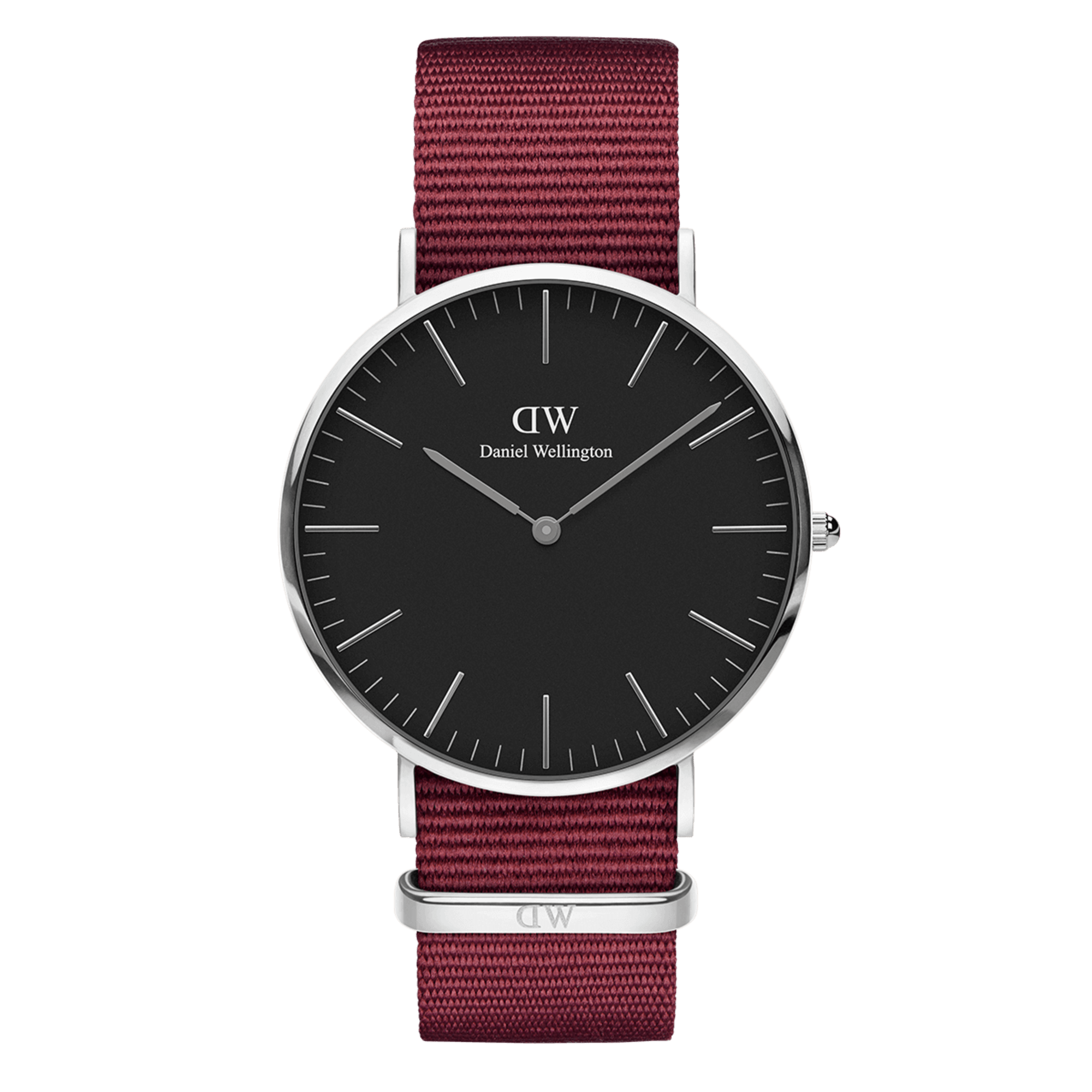 Daniel Wellington Fabric-Band Black-Dial Round Analog Unisex Watch - DW00100270