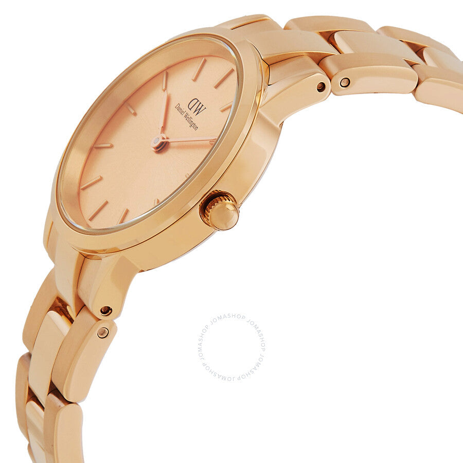 Daniel Wellington Iconic Link Rose Gold-tone Dial Ladies Watch DW00100401