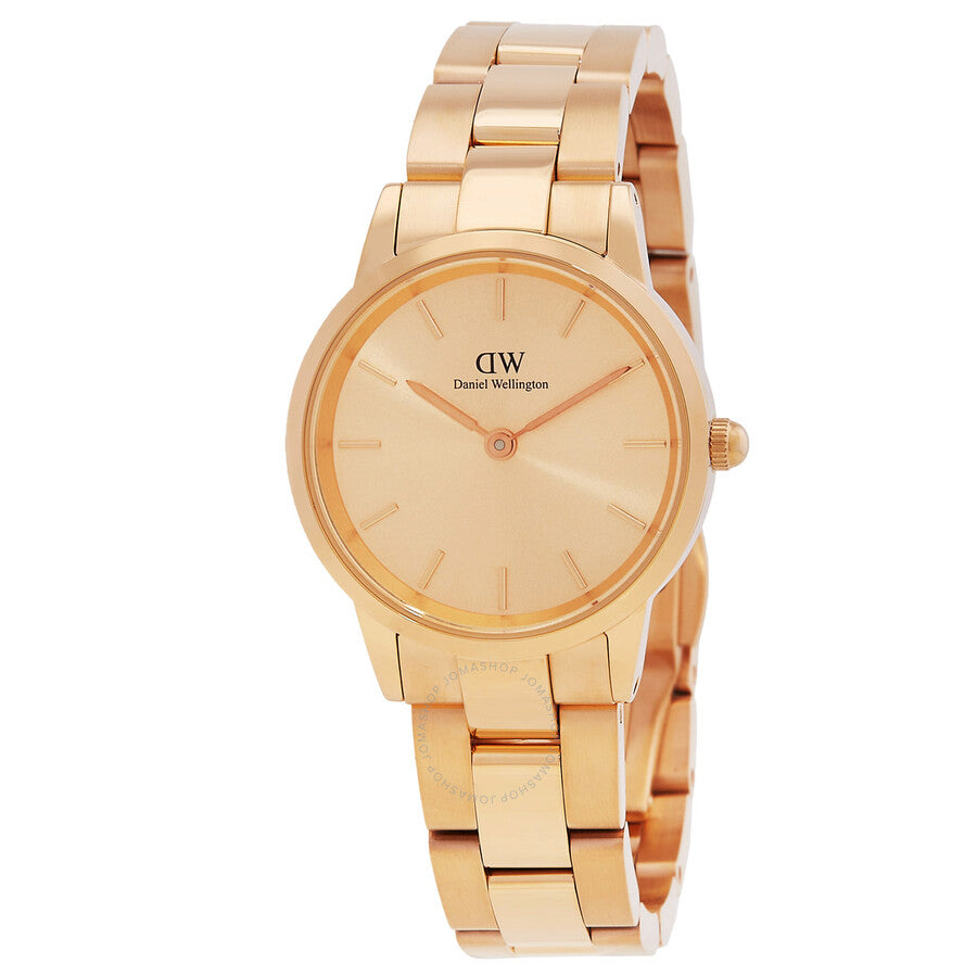 Daniel Wellington Iconic Link Rose Gold-tone Dial Ladies Watch DW00100401