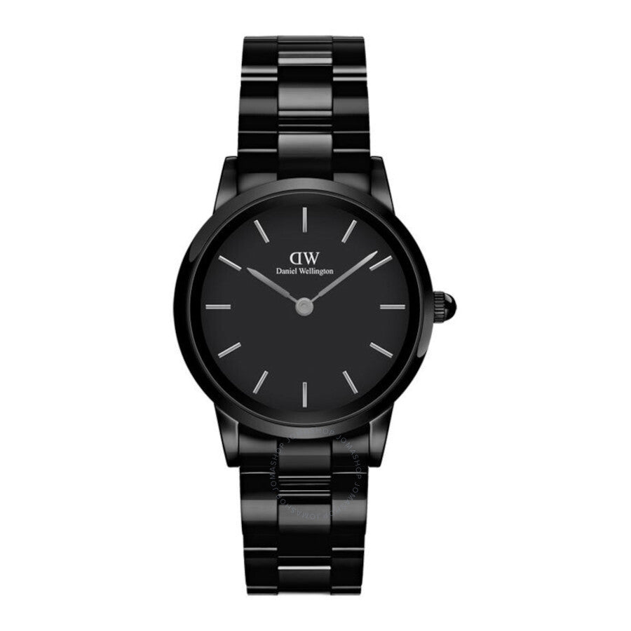 Daniel Wellington Iconic Link Ceramic Quartz Black Dial Ladies Watch DW00100415