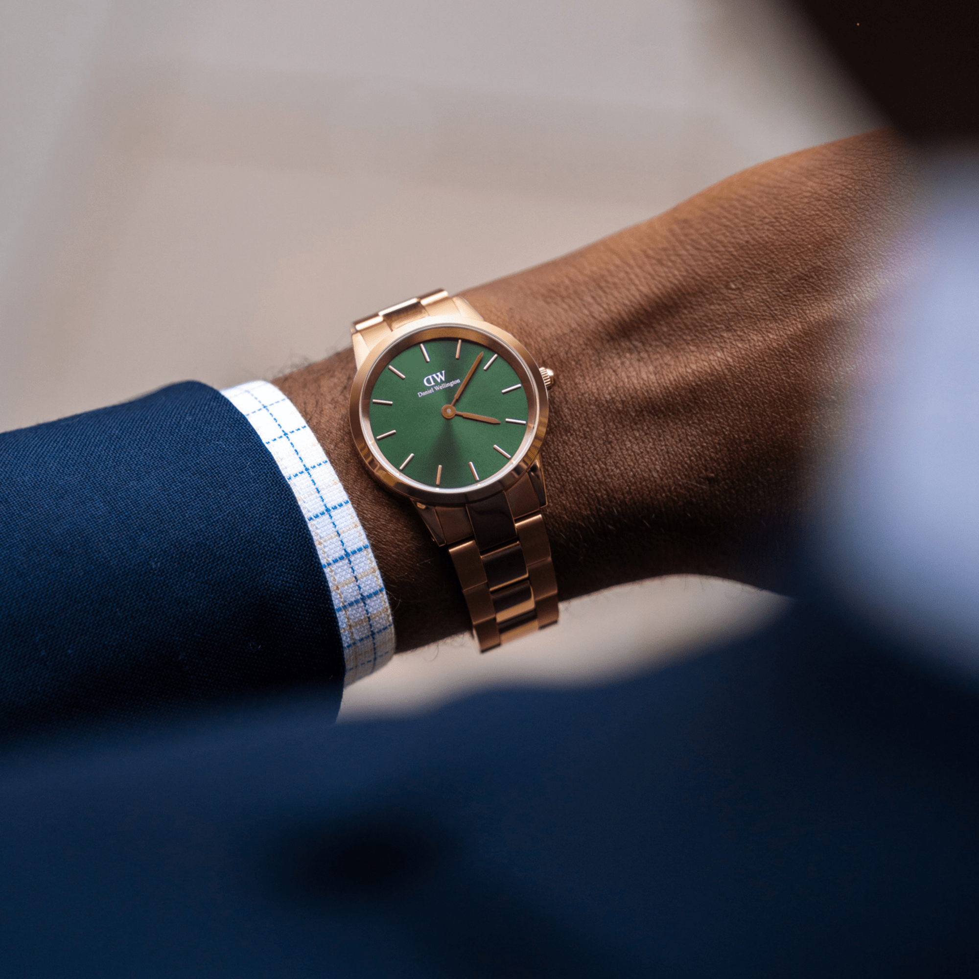 Daniel Wellington Iconic Link Emerald Quartz Green Dial Ladies Watch - DW00100421