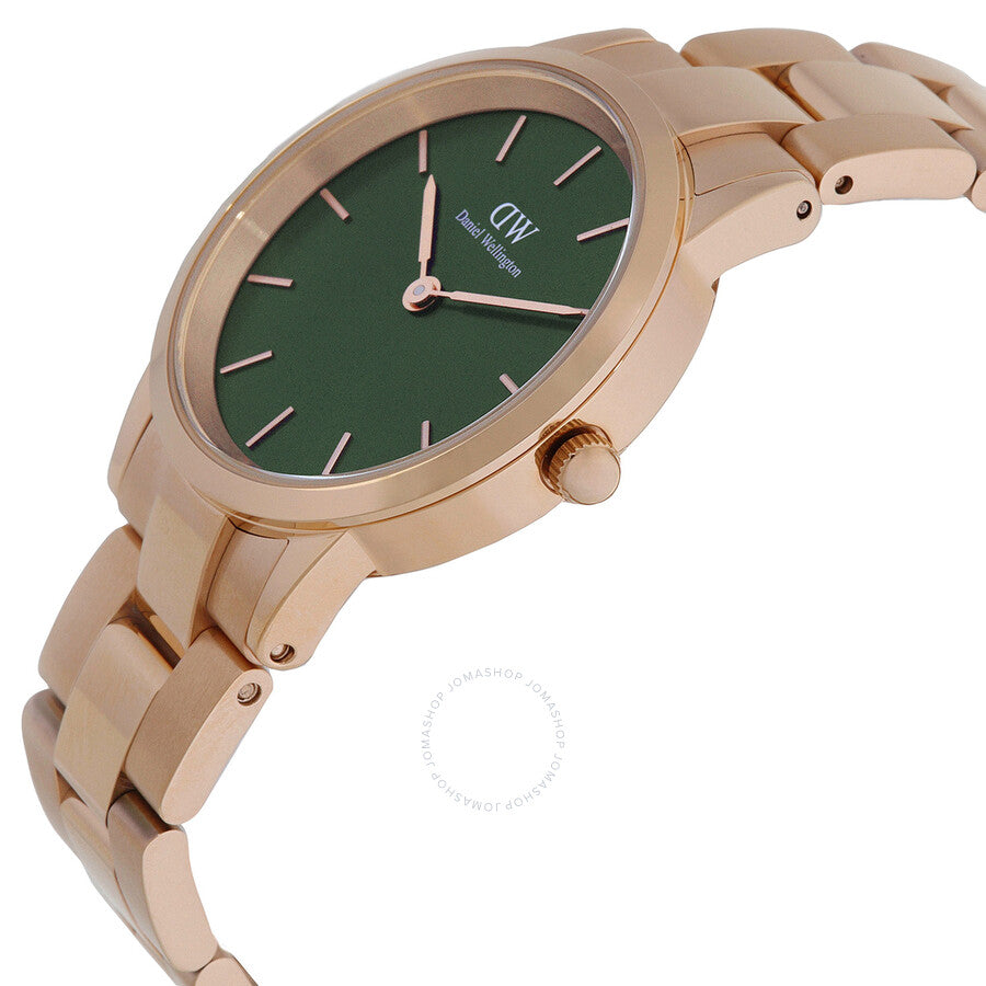 Daniel Wellington Iconic Link Emerald Quartz Green Dial Ladies Watch DW00100420