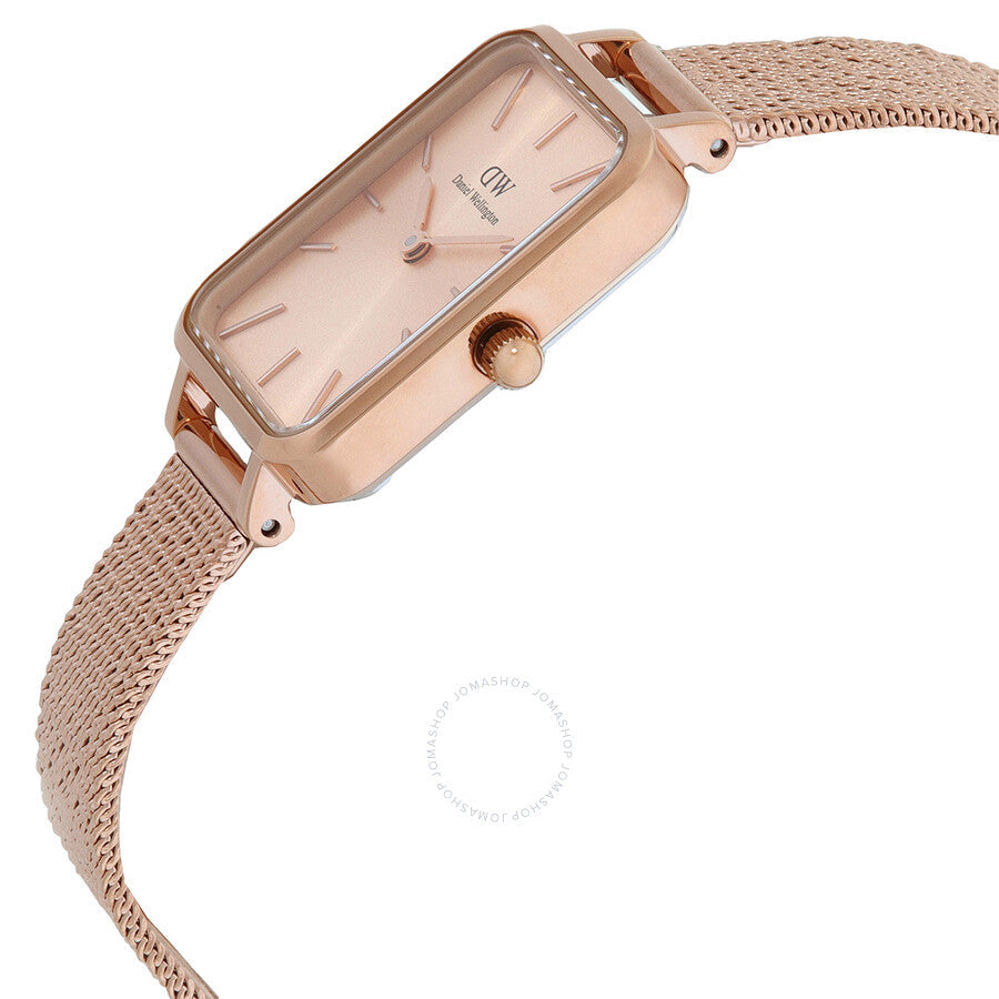 Daniel Wellington Quadro Quartz Rose Gold Dial Ladies Watch DW00100484