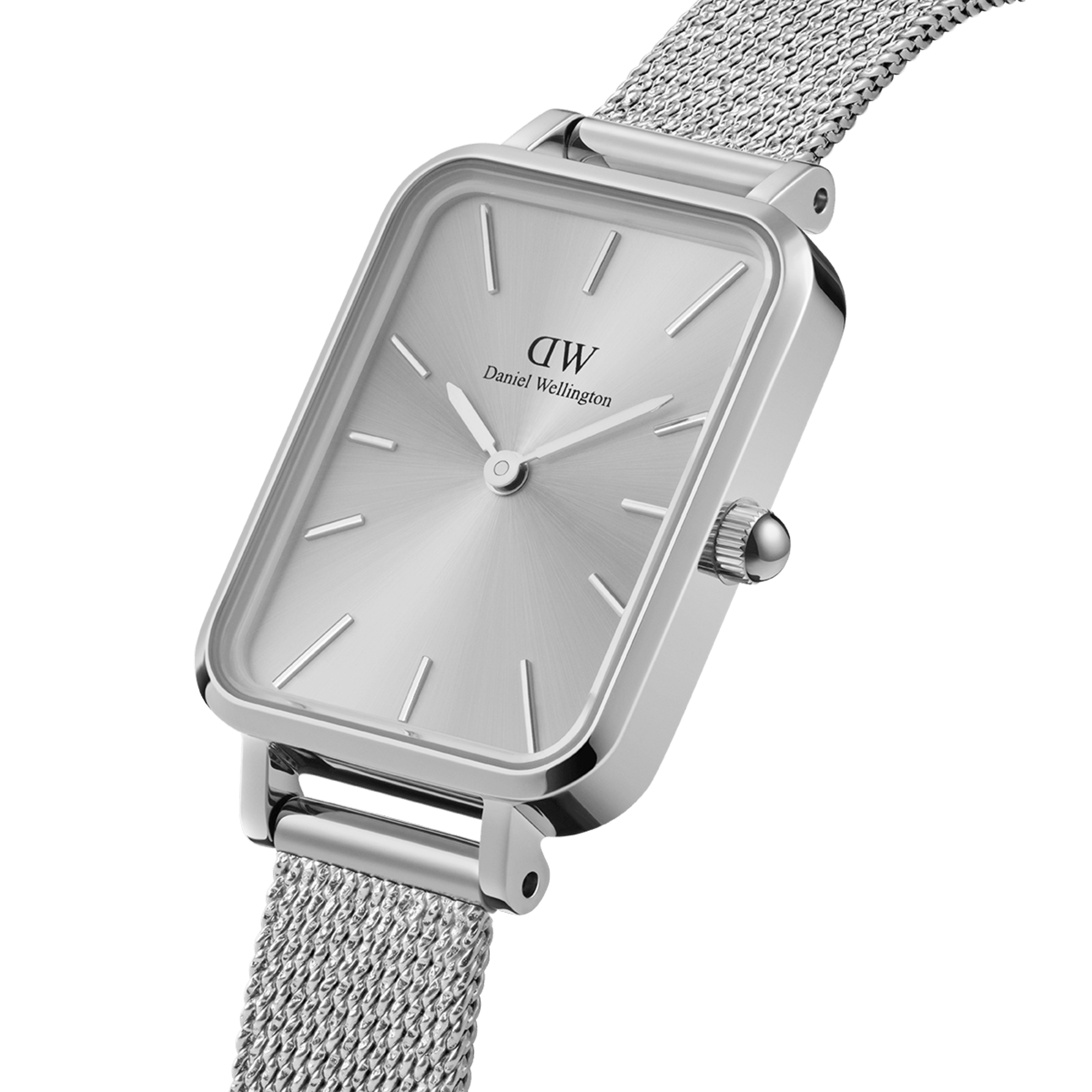 Daniel Wellington Quadro Silver Rectangle Dial Analog Women Watch - DW00100486