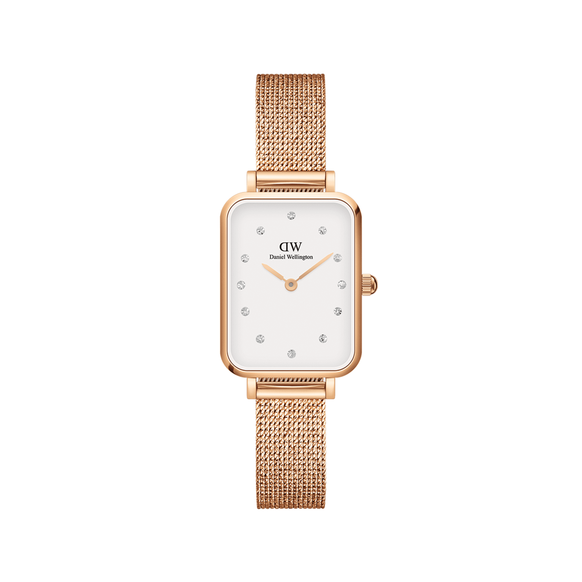 Daniel Wellington Quadro Pressed Melrose Lumine Rose Gold White Women's Watch - DW00100527