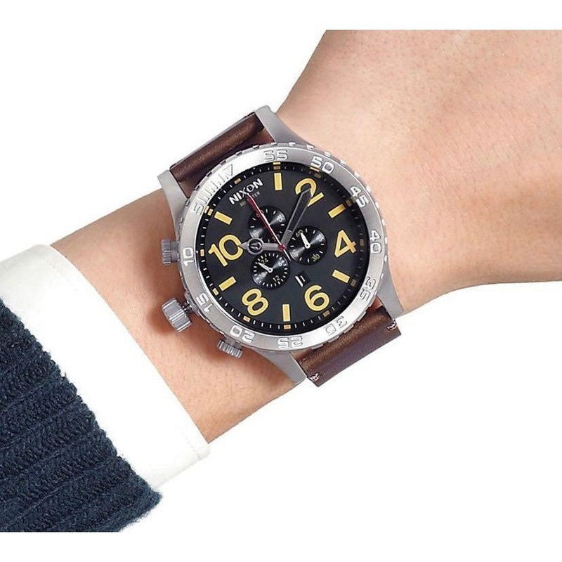 Nixon 51-30 Chrono Black Dial Brown Leather Men's Watch Men's Watch A124-019 - Watches of New Zealand #3