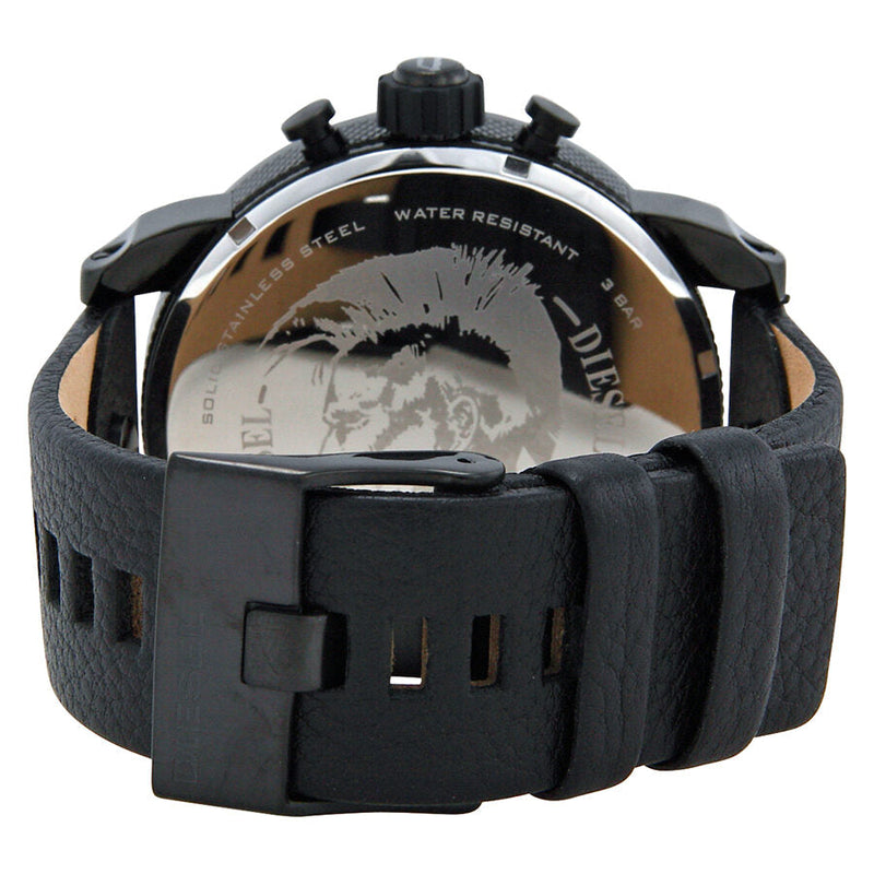 Diesel Bad Ass Chronograph Blue Dial Black Leather Men's Watch #DZ7257 - Watches of New Zealand #3