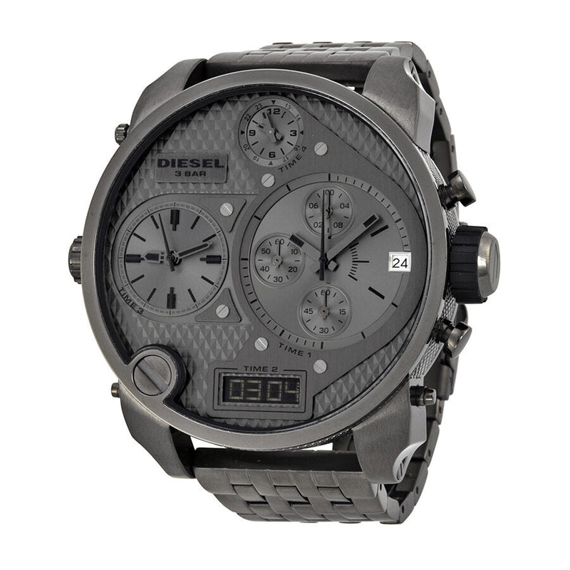 Diesel Badass Oversized Gray Dial Gunmetal PVD Men's Watch #DZ7247 - Watches of New Zealand