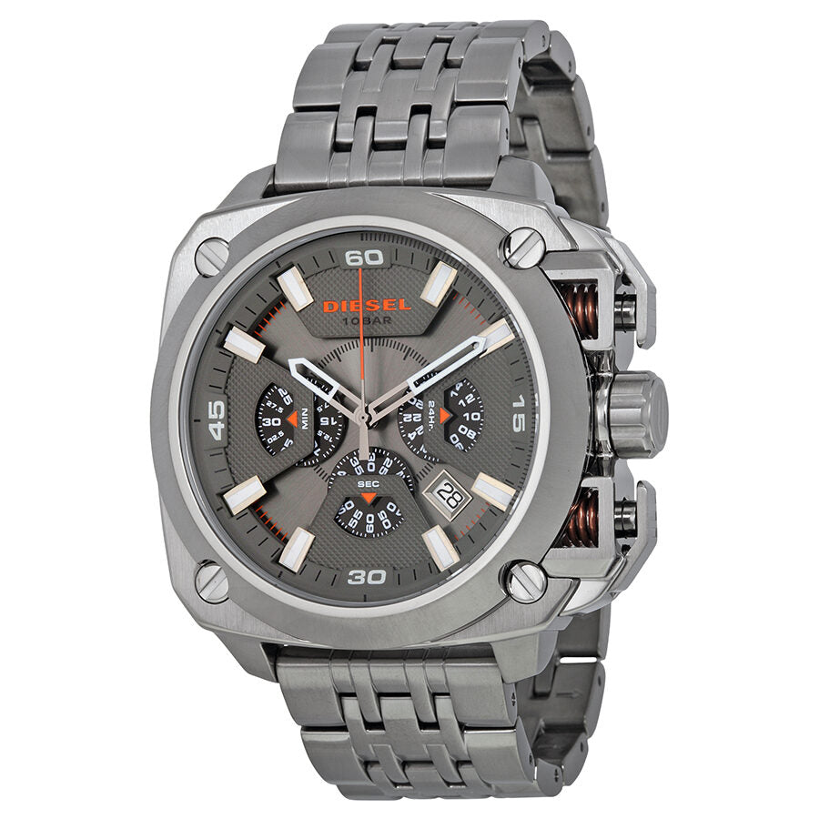 Diesel BAMF Chronograph Grey Dial Grey Ion-plated Men's Watch DZ7344