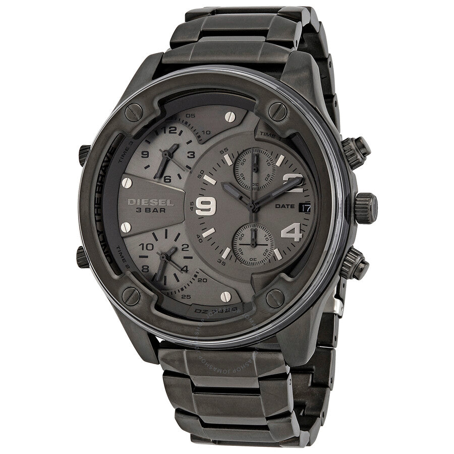 Diesel Boltdown DZ7426 gunmetal men's watch with three-hand dial and chronograph subdials