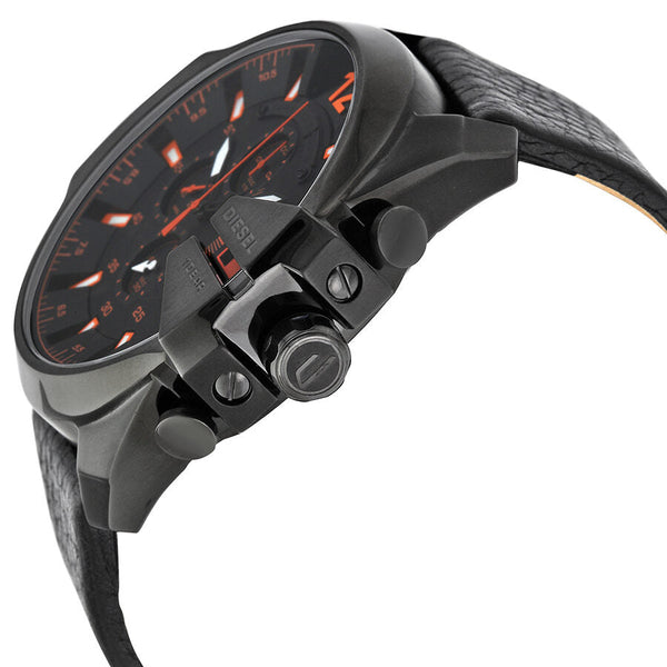 Diesel Chronograph Black Dial Black Leather Men's Watch #DZ4291 - Watches of New Zealand #2