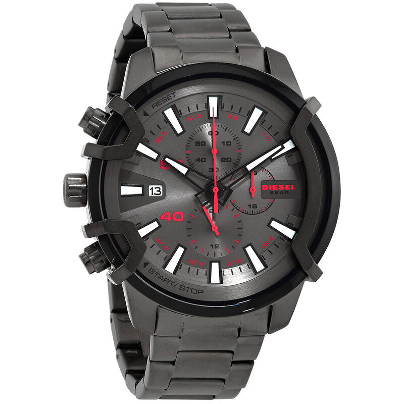 DIESEL Griffed Watch for Men, Quartz Chronograph Movement with Stainless Steel Strap DZ4586