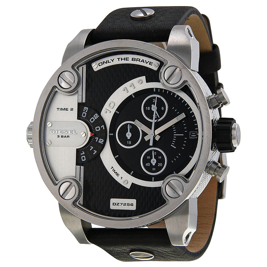 Diesel Little Daddy black and grey chronograph dial with dual sub-dials and stainless steel case
