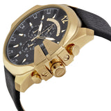 Diesel Mega Chief Black Dial Black Leather Men's Watch #DZ4344 - Watches of New Zealand #2