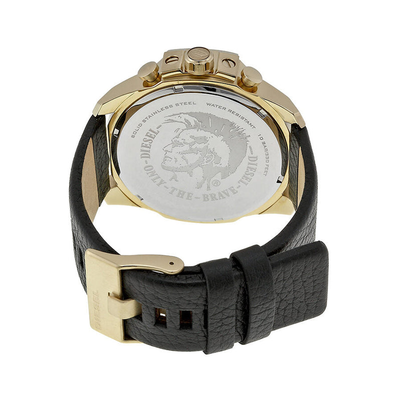 Diesel Mega Chief Black Dial Black Leather Men's Watch #DZ4344 - Watches of New Zealand #3