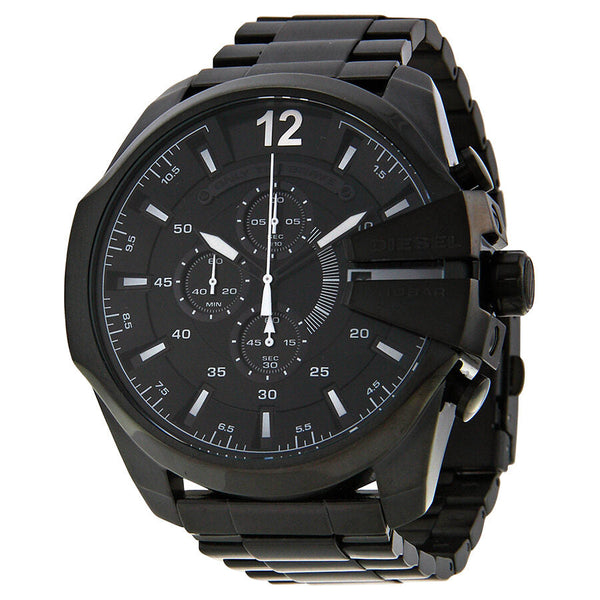 Diesel Mega Chief Chronograph Black Dial Men's Watch #DZ4283 - Watches of New Zealand