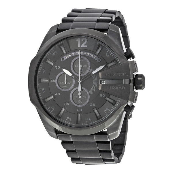Diesel Mega Chief  Chronograph Black Dial Men's Watch #DZ4355 - Watches of New Zealand