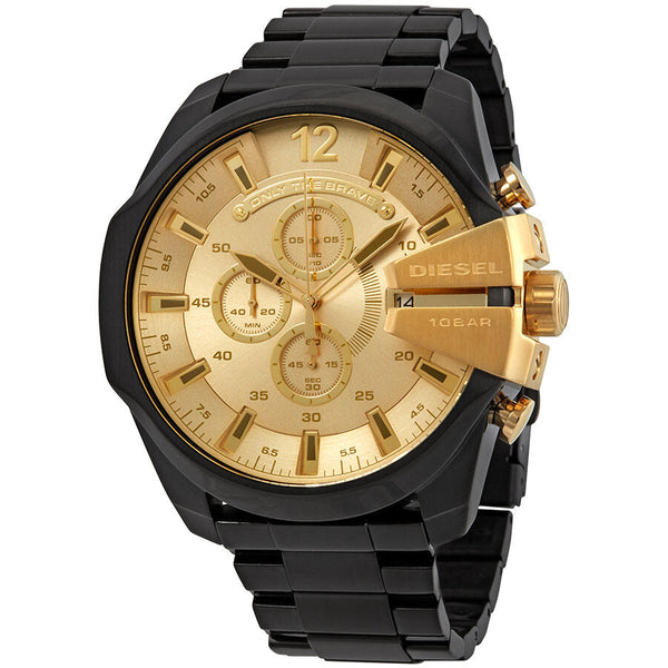 Diesel Mega Chief Chronograph Gold Dial Men's Watch #DZ4485 - Watches of New Zealand