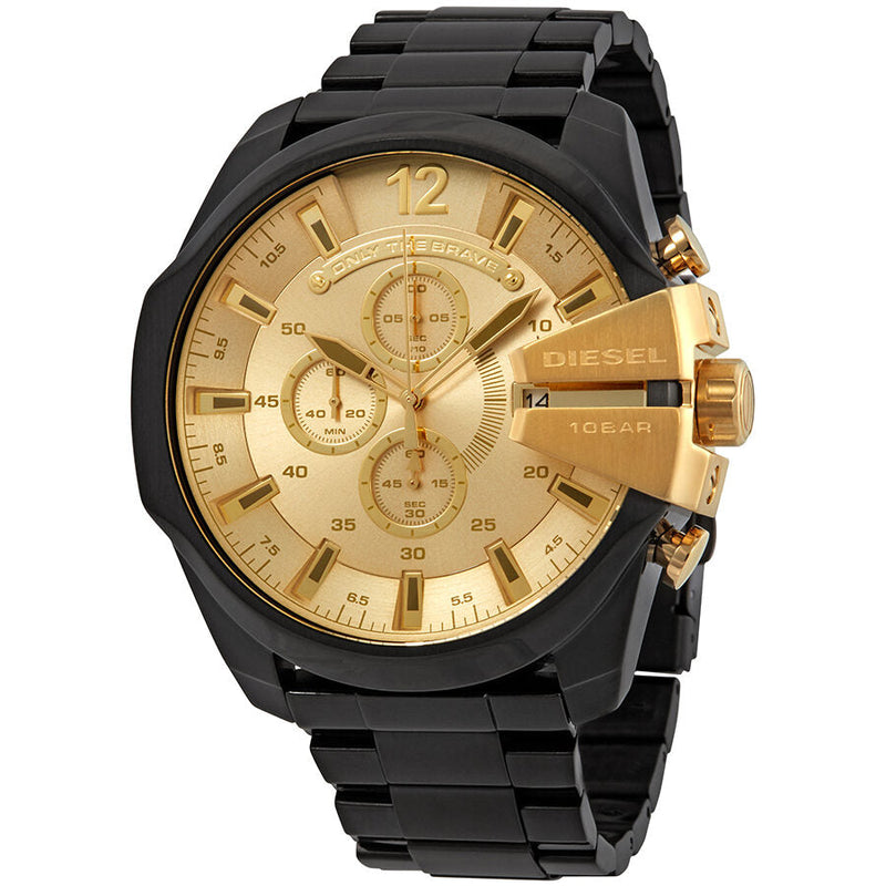 Diesel Mega Chief Chronograph Gold Dial Men's Watch #DZ4485 - Watches of New Zealand