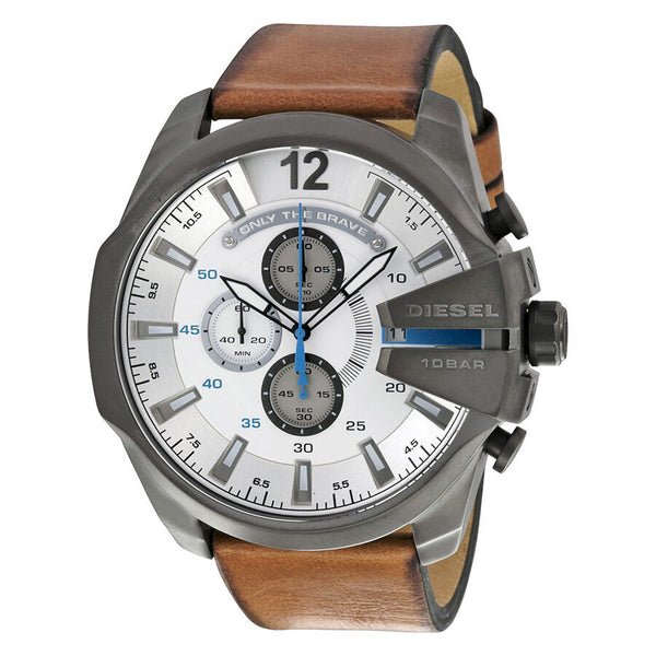 Diesel Mega Chief Chronograph White Dial Men's Watch #DZ4280 - Watches of New Zealand
