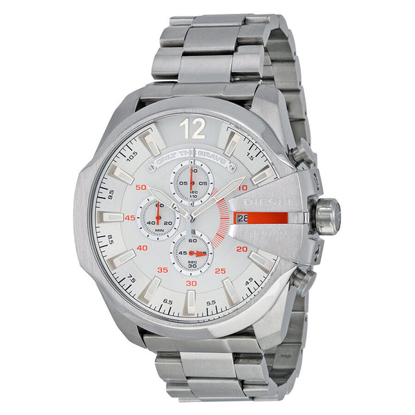 Diesel Mega Chief Chronograph White Dial Men's Watch #DZ4328 - Watches of New Zealand