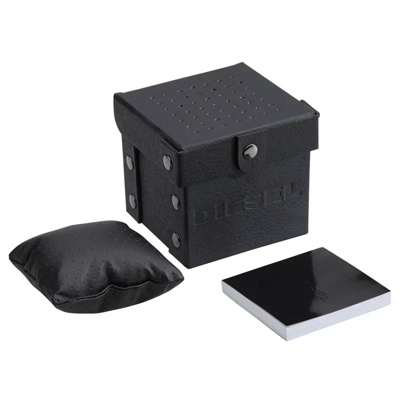 Diesel watch gift box with black case, pillow and presentation materials