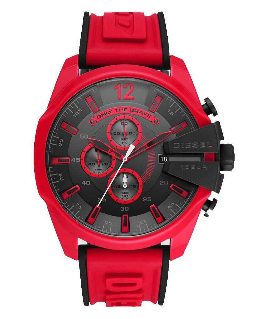 Diesel Mega Chief Chronograph Red Silicone Watch DZ4526