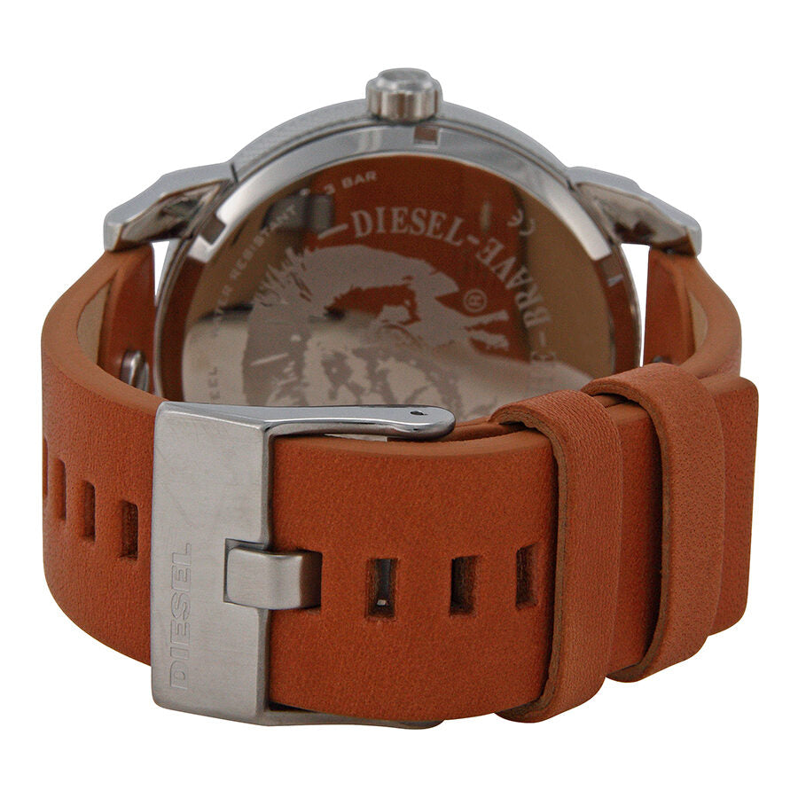 Diesel Mini Daddy Blue and Black Dial Tan Leather Men's Watch DZ7308