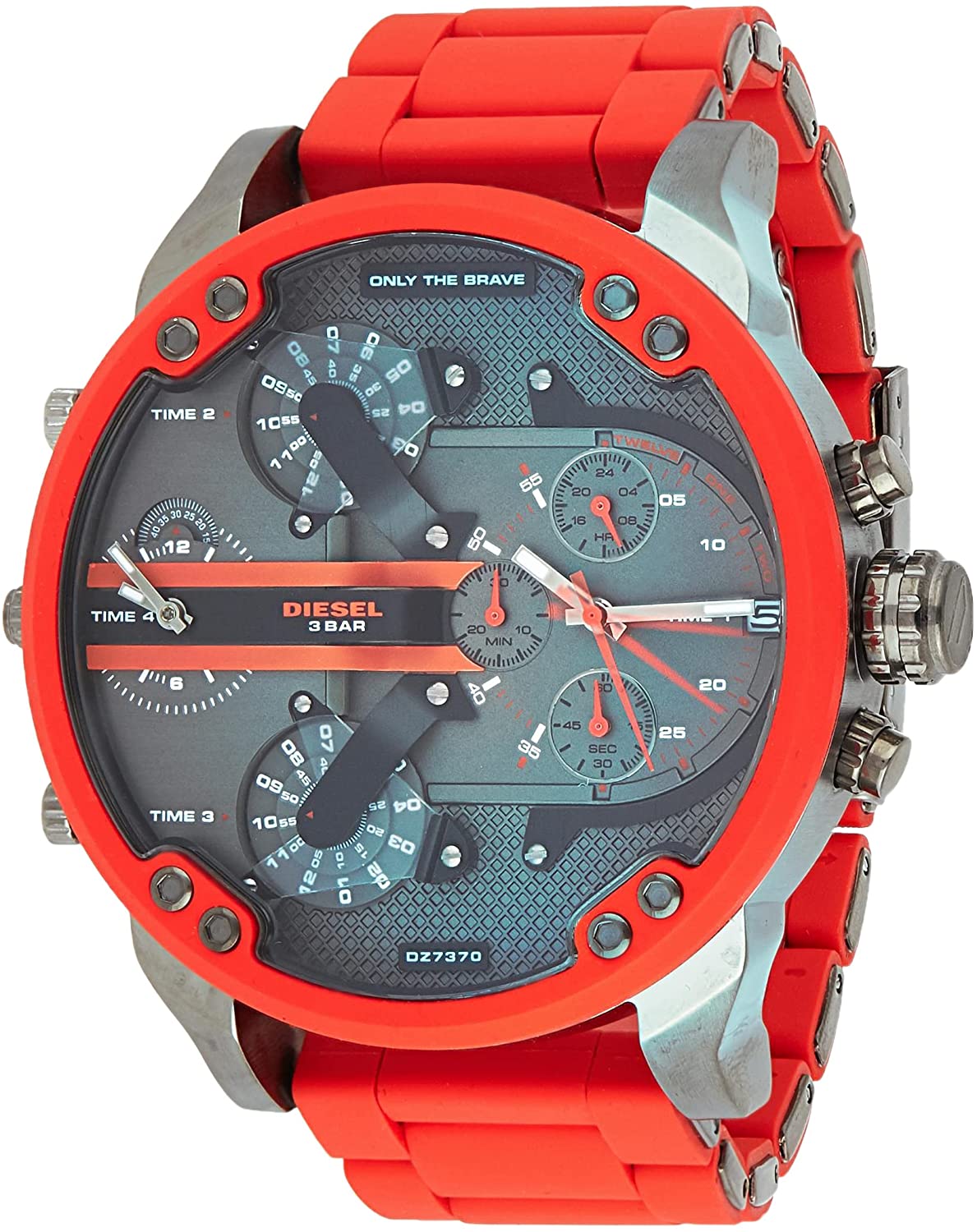 Diesel Mr. Daddy 2.0 red and gunmetal chronograph men's watch with red strap
