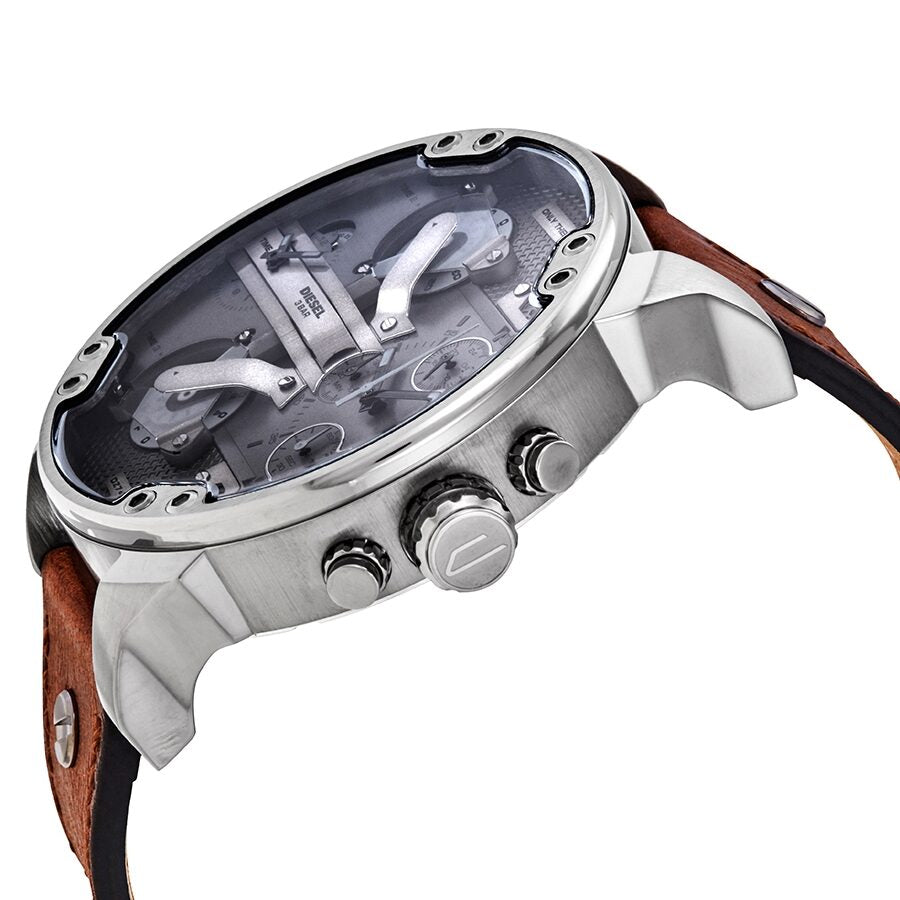 Diesel Mr. Daddy 2.0 Chronograph Brown Strap Grey Dial Men's Watch DZ7413