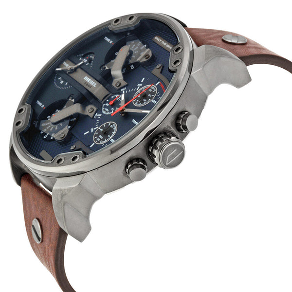 Diesel Mr Daddy Dual Time Chronograph Navy Blue Dial Men's Watch #DZ7314 - Watches of New Zealand #2