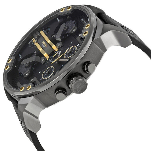 Diesel Mr. Daddy 2.0 Black Dial Black Leather Men's Watch #DZ7348 - Watches of New Zealand #2