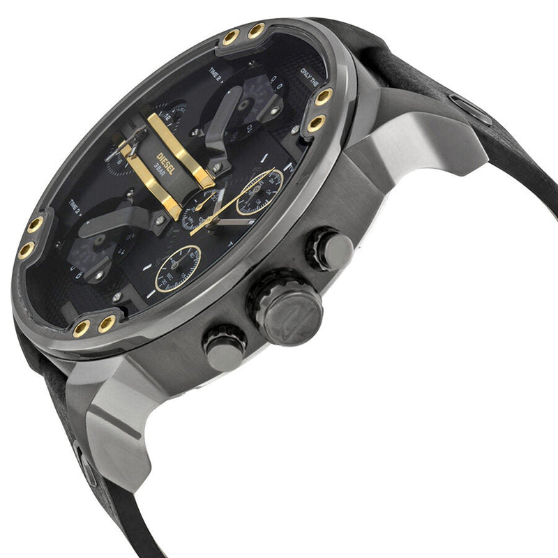 Diesel Mr. Daddy 2.0 Black Dial Black Leather Men's Watch #DZ7348 - Watches of New Zealand #2