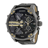 Diesel Mr. Daddy 2.0 Black Dial Black Leather Men's Watch #DZ7348 - Watches of New Zealand