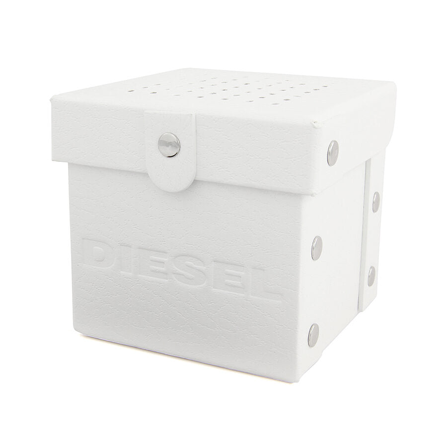 Diesel SBA watch presentation box packaging with Diesel branding