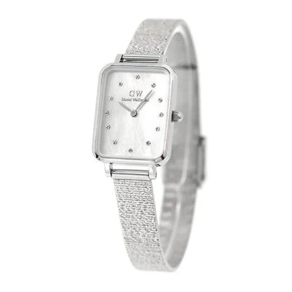 Daniel Wellington Quadro Pressed Piano Lumine Silver MOP White Women's Watch - DW00100580